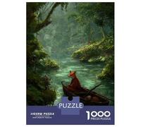 Puzzle Da 1000 Pezzi Per Adolescenti Puzzle Fox in A Boat on River Puzzle Per Adulti Gioco Pratico Ma Divertente E Umoristico Interazione Genitore-figlio 52x38cm/1000pcs