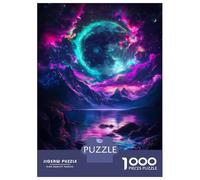 Puzzle Da 1000 Pezzi Per Adolescenti Puzzle Fox Under Neon Moon Puzzle Per Adulti Gioco Pratico Migliora La Memoria Riduce Lo Stress Regali 52x38cm/1000pcs