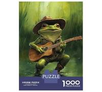 Puzzle Da 1000 Pezzi Per Adolescenti Puzzle Frog Musician in Hat-4 Puzzle Per Adulti Giochi Rilassanti Taglio Di Precisione Difficile E Impegnativo 70x50cm/1000pcs