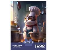 Puzzle Da 1000 Pezzi Per Adolescenti Puzzle Funny Cat Chef Cook Puzzle Per Adulti Giochi Rilassanti Ma Divertenti E Umoristici È Ideale Come Regalo 70x50cm/1000pcs