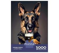 Puzzle Da 1000 Pezzi Per Adolescenti Puzzle German Sheperd Beer Puzzle Per Adulti Gioco Pratico Ma Divertente E Umoristico Interazione Genitore-figlio 38x26cm/1000pcs