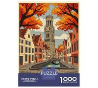 Puzzle Da 1000 Pezzi Per Adolescenti Puzzle Ghent, Belgium Autumn Canal Scene Puzzle Per Adulti Gioco Pratico Ma Divertente E Umoristico Aiuta Ad Allenare Il Cervello 52x38cm/1000pcs