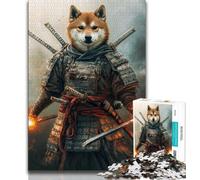Puzzle da 1000 pezzi per adolescenti, puzzle giapponesi a forma di guerriero Corgi, interessante interazione genitore-figlio per ridurre lo stress (dimensioni 75x50cm)