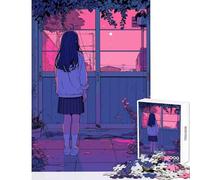 Puzzle da 1000 pezzi per adolescenti Puzzle Girl Lofi Rosa Retro Giocattoli fai da te Ottimi regali e giocattoli Gioco educativo Interazione genitore-figlio Dimensioni 50x75cm