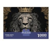 Puzzle Da 1000 Pezzi Per Adolescenti Puzzle Golden Crown Lion Art Print Puzzle Per Adolescenti Giochi Rilassanti Decorazione Perfetta Regali Di Compleanno E Unici 38x26cm/1000pcs