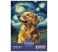 Puzzle Da 1000 Pezzi Per Adolescenti Puzzle Golden Dog Under Starry Sky -1 Puzzle Per Adolescenti Giochi Rilassanti Decorazione Perfetta Regali Di Compleanno E Unici 70x50cm/1000pcs