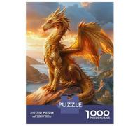 Puzzle Da 1000 Pezzi Per Adolescenti Puzzle Golden Dragon at Sunset Puzzle Per Adulti Giocattolo Decorazione Da Parete Antistress Compleanno E Regali 52x38cm/1000pcs