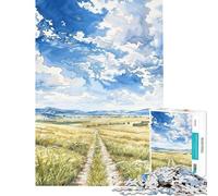 Puzzle da 1000 pezzi per adolescenti puzzle Golden Field Path per adulti giochi divertenti decorazione murale stimola l'esercizio mentale (dimensioni 38x26cm)