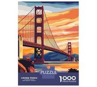 Puzzle Da 1000 Pezzi Per Adolescenti Puzzle Golden Gate Bridge Sunset Puzzle Per Adulti Gioco Pratico Ma Divertente E Umoristico Aiuta Ad Allenare Il Cervello 38x26cm/1000pcs