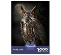 Puzzle Da 1000 Pezzi Per Adolescenti Puzzle Great Horned Owl Portrait Under Moonlight Puzzle Per Adulti Giocattoli Antistress Sfida Difficile Per Compleanno, Natale 70x50cm/1000pcs