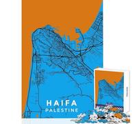 Puzzle da 1000 pezzi per adolescenti Puzzle Haifa Palestina Mappa della città Giocattolo educativo Regalo di compleanno Gioco rompicapo Aiuta il cervello Esercizio dimensioni 38x26cm