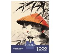 Puzzle Da 1000 Pezzi Per Adolescenti Puzzle Happy Bamboo Japanese Cat Puzzle Per Adulti Giocattolo Decorazione Da Parete Antistress Compleanno E Regali 38x26cm/1000pcs