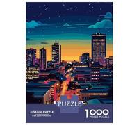Puzzle Da 1000 Pezzi Per Adolescenti Puzzle Harare, Zimbabwe Cityscape at Night Puzzle Per Adulti Giocattolo Decorazione Da Parete Decorazione Da Parete Compleanno 70x50cm/1000pcs