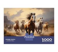 Puzzle Da 1000 Pezzi Per Adolescenti Puzzle Horses Running Wild in Desert Puzzle Per Adulti Giocattoli Antistress Sfida Difficile Per Compleanno, Natale 70x50cm/1000pcs