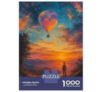 Puzzle Da 1000 Pezzi Per Adolescenti Puzzle Hot Air Balloon Sunset Landscape Painting Puzzle Gioco Pratico Corsa Di Velocità Manuale Offerta Come Regalo Per Tutta La Famiglia 70x50cm/1000pcs