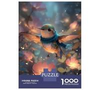 Puzzle Da 1000 Pezzi Per Adolescenti Puzzle Hummingbird with Scarf in Floral Setting Puzzle Giochi Per Famiglie Corsa Di Velocità Manuale Regali Di Compleanno E Unici 38x26cm/1000pcs