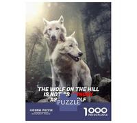 Puzzle Da 1000 Pezzi Per Adolescenti Puzzle Hungry Wolf On The Hill Puzzle Giochi Per Famiglie Corsa Di Velocità Manuale Regali Di Compleanno E Unici 52x38cm/1000pcs