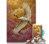 Puzzle da 1000 pezzi per adolescenti,puzzle in stile cinese raffiguranti la gru dalla corona rossa,interessante strumento per ridurre lo stress e favorire l'interazione genitore-figlio (75x50cm)