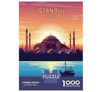 Puzzle Da 1000 Pezzi Per Adolescenti Puzzle Istanbul, Turkey Travel Poster Illustration Puzzle Per Adulti Giocattolo Decorazione Da Parete Antistress Compleanno E Regali 52x38cm/1000p