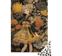 Puzzle Da 1000 Pezzi Per Adolescenti Puzzle Japanese Floral Kimono Art Puzzle Gioco Pratico Corsa Di Velocità Manuale Offerta Come Regalo Per Tutta La Famiglia 70x50cm/1000pcs
