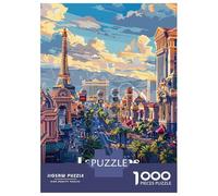 Puzzle Da 1000 Pezzi Per Adolescenti Puzzle Las Vegas Cityscape Illustration Per Adolescenti Puzzle Gioco Pratico Decorazione Murale Compleanno E Regali 52x38cm/1000pcs
