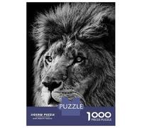 Puzzle Da 1000 Pezzi Per Adolescenti Puzzle Lion Face Black And White Puzzle Per Adulti Gioco Pratico Migliora La Memoria Difficile E Stimolante 52x38cm/1000pcs