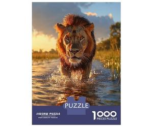 Puzzle Da 1000 Pezzi Per Adolescenti Puzzle Lion Walking Through Water Puzzle Gioco Pratico Corsa Di Velocità Manuale Offerta Come Regalo Per Tutta La Famiglia 38x26cm/1000pcs