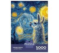Puzzle Da 1000 Pezzi Per Adolescenti Puzzle Llama in Starry Night Style Puzzle Per Adulti Giochi Rilassanti Che Migliorano La Memoria Regali Di Compleanno E Unici 70x50cm/1000pcs