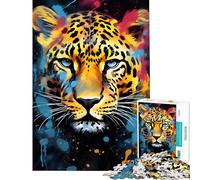 Puzzle da 1000 pezzi per adolescenti puzzle "Lo sguardo della tigre dorata" puzzle per adulti giochi divertenti decorazione murale stimola l'esercizio mentale (dimensioni 50x75cm)