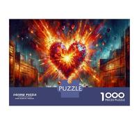 Puzzle Da 1000 Pezzi Per Adolescenti Puzzle Love Explodes Heart-Shaped Fireworks Display Puzzle Gioco Pratico Corsa Di Velocità Manuale Offerta Come Regalo Per Tutta La Famiglia 52x38cm/1000pcs