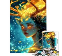Puzzle da 1000 pezzi per adolescenti puzzle magico con luce fantasy druido per adulti giochi rilassanti taglio di precisione ideale per compleanni e Natale (dimensioni 38x26cm)