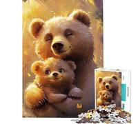 Puzzle da 1000 pezzi per adolescenti puzzle mamma orsa e cucciolo per adulti giocattolo fai da te gara di velocità manuale regalo per tutta la famiglia (dimensioni 50x75cm)
