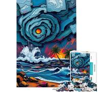 Puzzle da 1000 pezzi per adolescenti puzzle "Mari in tempesta vortici celesti" Una danza di caos Puzzle per adulti giocattoli antistress divertenti e spiritosi regali per ridurre lo stress (38x52cm)