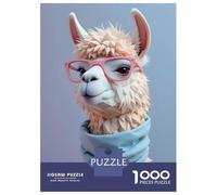 Puzzle Da 1000 Pezzi Per Adolescenti Puzzle Minimalist Polygonal Llama with Glasses And Scarf Puzzle Per Adulti Gioco Per Famiglie Regali Per Donne Difficile E Stimolante 38x26cm/1000pcs
