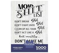 Puzzle Da 1000 Pezzi Per Adolescenti Puzzle Moms Shit List Dont Break Puzzle Per Adulti Giochi Rilassanti Ma Divertenti E Umoristici È Ideale Come Regalo 52x38cm/1000pcs