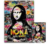 Puzzle da 1000 pezzi per adolescenti, Puzzle Mona Lisa Graffiti, per regali di decorazione per la casa, giocattolo stimolante per la famiglia, perfetto per le serate di gioco, 26X38cm