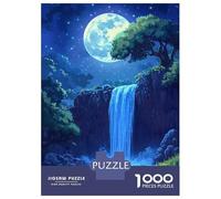 Puzzle Da 1000 Pezzi Per Adolescenti Puzzle Moonlit Waterfall Night Scene Puzzle Per Adulti Giocattolo Decorazione Da Parete Decorazione Da Parete Compleanno 52x38cm/1000pcs