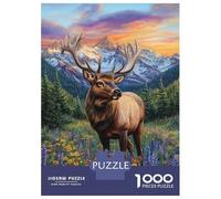 Puzzle Da 1000 Pezzi Per Adolescenti Puzzle Mountain Majesty Elk in Bloom -2 Puzzle Per Adulti Giochi Rilassanti Taglio Di Precisione Difficile E Impegnativo 52x38cm/1000pcs
