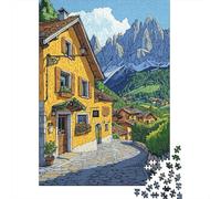 Puzzle Da 1000 Pezzi Per Adolescenti Puzzle Mountain Village Charm Puzzle Fai Da Te Giocattoli Per Il Divertimento in Famiglia Per Compleanno, Natale 52x38cm/1000pcs