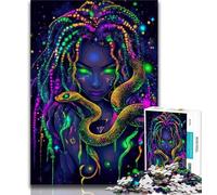 Puzzle da 1000 pezzi per adolescenti, puzzle neon anime con ragazza serpente, interessante riduzione dello stress, interazione genitore-figlio (dimensioni 75x50cm)