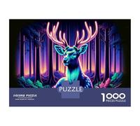 Puzzle Da 1000 Pezzi Per Adolescenti Puzzle Neon Forest Deer Art Print Per Adolescenti Puzzle Gioco Pratico Decorazione Murale Compleanno E Regali 70x50cm/1000pcs