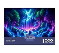 Puzzle Da 1000 Pezzi Per Adolescenti Puzzle Neon Forest Waterfall Per Adolescenti Puzzle Gioco Pratico Decorazione Murale Compleanno E Regali 38x26cm/1000pcs