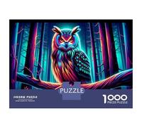 Puzzle Da 1000 Pezzi Per Adolescenti Puzzle Neon Owl Forest Art Print Puzzle Per Adulti Gioco Per Famiglie Ma Divertente E Umoristico È Ideale Come Regalo 52x38cm/1000pcs