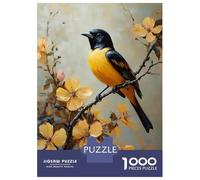 Puzzle Da 1000 Pezzi Per Adolescenti Puzzle Oriole Bird on A Branch with Flowers Puzzle Per Adulti Gioco Per Famiglie Ma Divertente E Umoristico È Ideale Come Regalo 38x26cm/1000pcs