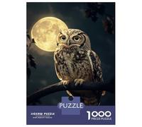 Puzzle Da 1000 Pezzi Per Adolescenti Puzzle Owl Under Full Moon Puzzle Per Adolescenti Giochi Rilassanti Decorazione Perfetta Regali Di Compleanno E Unici 52x38cm/1000pcs