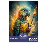 Puzzle Da 1000 Pezzi Per Adolescenti Puzzle Parrot Wizard with Magic Wand Puzzle Per Adulti Giochi Rilassanti Taglio Di Precisione Difficile E Impegnativo 52x38cm/1000pcs