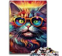 Puzzle da 1000 pezzi per adolescenti, puzzle per adulti con gatti artistici, gioco stimolante, ideale come regalo per tutta la famiglia (26x38cm)