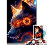 Puzzle da 1000 pezzi per adolescenti, puzzle per adulti con lupo, antistress, per ammazzare il tempo, lista dei desideri con Babbo Natale (dimensioni 75x50cm)