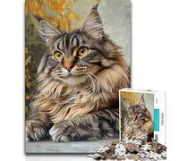Puzzle da 1000 pezzi per adolescenti puzzle per adulti Maine Coon attività divertente per la casa giocattoli per i giorni di pioggia regali di compleanno 38x26cm
