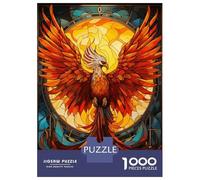 Puzzle Da 1000 Pezzi Per Adolescenti Puzzle Phoenix Stained Glass Puzzle Per Adulti Giochi Rilassanti Che Migliorano La Memoria Regali Di Compleanno E Unici 38x26cm/1000pcs